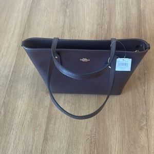 Nwt coach mini zip tote leather purse oxblood 22967